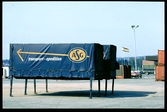 Lastväxlarflak märkt ASG transport-spedition.