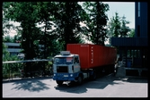Statens Järnvägar SJ Svelast lastbil med container.