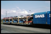 Biltransport på godståg. SAAB modeller.