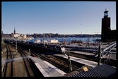 Statens Järnvägar, SJ X10 vid utfarten från Stockholm centralstation.