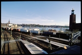 Utfarten från Stockholm centralstation i riktning mot Riddarholmen.