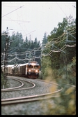 Statens Järnvägar, SJ Rc2 1131 med godsvagnar.