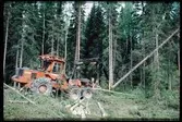 Skogsavverkning med skogsmaskin Kockums 8865.
