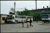 Trådbuss utanför fabrik i Cluj - Napoca, Romänien.