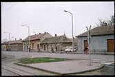Gata med spår i staden Debrecen i Ungern. Nära Fatelep station.