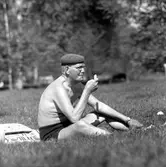 Badreportage, Hästhagen, Gustavsvik.
3 juni 1958.