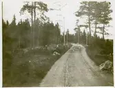 Badelunda sn, Badelundaåsen.
Landsväg på grusås.