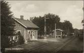 Bangårdsarbete på Hällekis järnvägsstation.