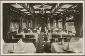 Interiören från matsalen på Statens Järnvägar, SJ restaurangvagn ABo3.