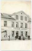 Viktor Andéns speceriaffär på Vaksalagatan, kvarteret Fröj, Uppsala sekelskiftet 1900