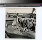 Polhemsdockan, sprängningsarbete östra sidan