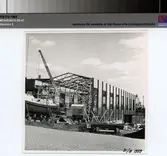 Verkstad för träfartyg, södra fasaden färdig monterad