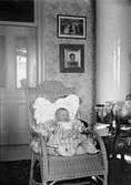 Christiane och Ruben Liljefors son Alf sittande på stolen i hemmet, sannolikt i Göteborg år 1905
