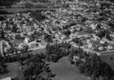 Flygfoto över Skillingaryd i Vaggeryds Kommun, Jönköpings län. Nr: 343/1957