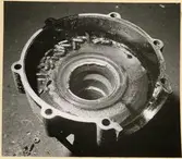 Kardanaxel från Trafikaktiebolaget Grängesberg - Oxelösunds Järnvägar, TGOJ Yoa 104 efter varmgång på grund av tätningsfel i pinjongen.