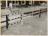 Järnvägsövergång med spärrgrind.