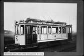 Aktiebolaget Stockholms Spårvägar, SS A10 264, linje 5 som gick mellan Karlberg och Haga. Fotograferad vid Hagalund järnvägsstation.