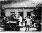 Tidigt ellok på sveriges första järnbana med elektrisk drift som togs i bruk i juli 1890 vid Boxholms järnbruk.