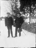 Kustartilleriet - två män i uniform, Östhammar, Uppland