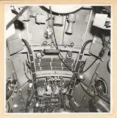 Dieselm.rum. Taket vid manöverplatsen sedd akterifrån.