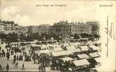 Vykort över Stora torget och Vängåvan i Sundsvall.