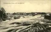 Vykort med motiv över forsen och järnvägsbron i Torpshammar.