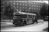 Aktiebolaget Stockholms Spårvägar, SS F3, trådbuss på linje 42 som trafikerade Fridhemsplan - Värtavägen. Linjen förlängdes till Furusundsvägen 1953.