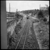 Saltsjöbanan, järnvägssträcka mellan Henriksdals station och Sickla station, Stockholm.