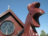 Exteriör, detalj från Huskvarna kyrka i Huskvarna stad, Jönköpings kommun.