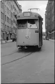På linje 3 vid Helenebergsgatan trafikerar Aktiebolaget Stockholms Spårvägar, SS A28 11 