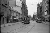 Malmö Stads Spårvägar, MSS E 10 i trafik på Södergatan linje 1 mot Lundavägen.