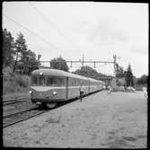 Trafikaktiebolaget Grängesberg – Oxelösunds Järnvägar, TGOJ X20-2(204,202,207,208) på Läggesta station.