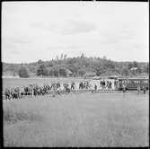 Resande till Museijärnvägen, Östra Södermanlands Järnväg, ÖSlJ Läggesta södra station. ÖSlJ Anneberg - Ormaryds Järnväg, AOJ Co 1 ses till höger i bild.