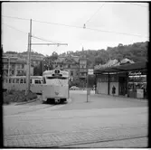 Göteborgs Spårvägar, GS M25 578 linje 1 vid Linnèplatsen Säröbanans station.