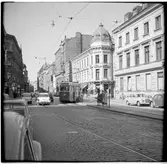 Malmö Stads Spårvägar, MSS H 45 svänger ut från Bruksgatan till Östergatan.