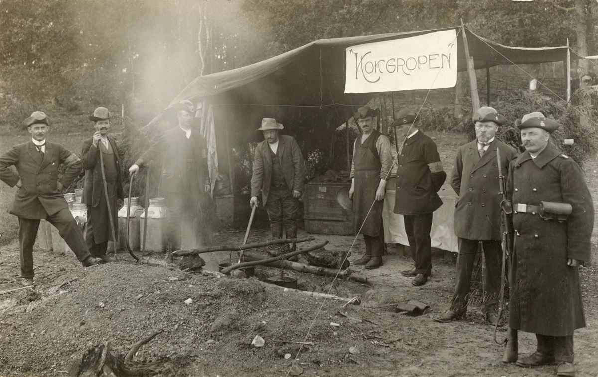 Axel A W Swinhufvud, Landstormens mobilisering 1914, vid kokgropen.
