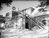 Epidemisjukhuset byggs ut, Östhammar, Uppland 1959