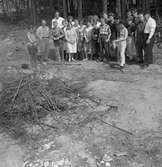 Eldssläckning i Mariebergsskolan. 
5 juni 1959.