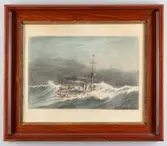 H.M. Pansarbåten Göta i storm på Nordsjön 1897