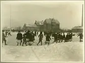 Vänersborg. Elfsborgs läns Dövstumskola, senare Vänerskolan. Skridskobana