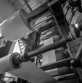 Man i arbete vid glätt nr 6 på pappersbruket Papyrus i Mölndal, 3/6 1955.