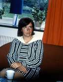 Astrid Flenhagen i Brattåsskolans lärarrum cirka 1970. Hon arbetade som lärare från 1970-.