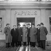 AB Mölndal, utdelning av minnesgåvan 1958. Pappersbruket Papyrus i Mölndal, 21/1 1958.