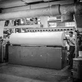 Män i arbete vid rullstol PM12 på pappersbruket Papyrus i Mölndal, 5/12 1959.