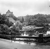 Mölndalsån, uppströms Forsebron. Mölndal, 1/6 1961.