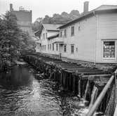 Mölndalsån, uppströms Forsebron. Mölndal, 1/6 1961.