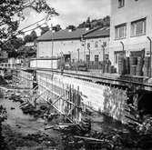 Mölndalsån uppströms Forsebron. Mölndal, 16/8 1963.