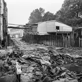 Schaktning vid byggnad nr 9 på pappersbruket Papyrus i Mölndal, 8/9 1964.