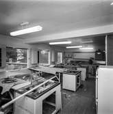 Interiörfotografi från laboratoriet på pappersbruket Papyrus i Mölndal, 23/9 1964.