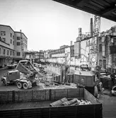 Gjutning vid byggnad nr 9 på pappersbruket Papyrus i Mölndal, 12/10 1964.